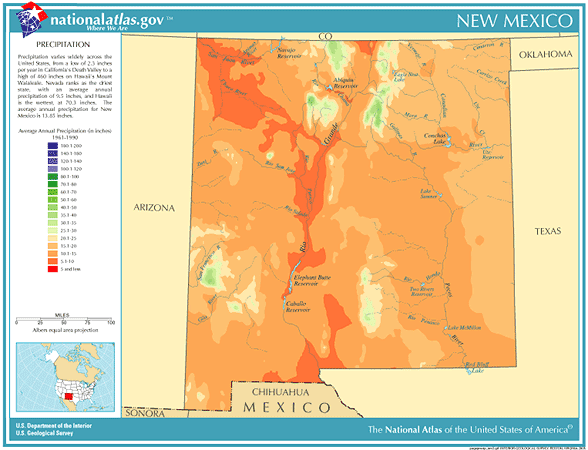 Annual New Mexico Rainfall Severe Weather And Climate Data 9844